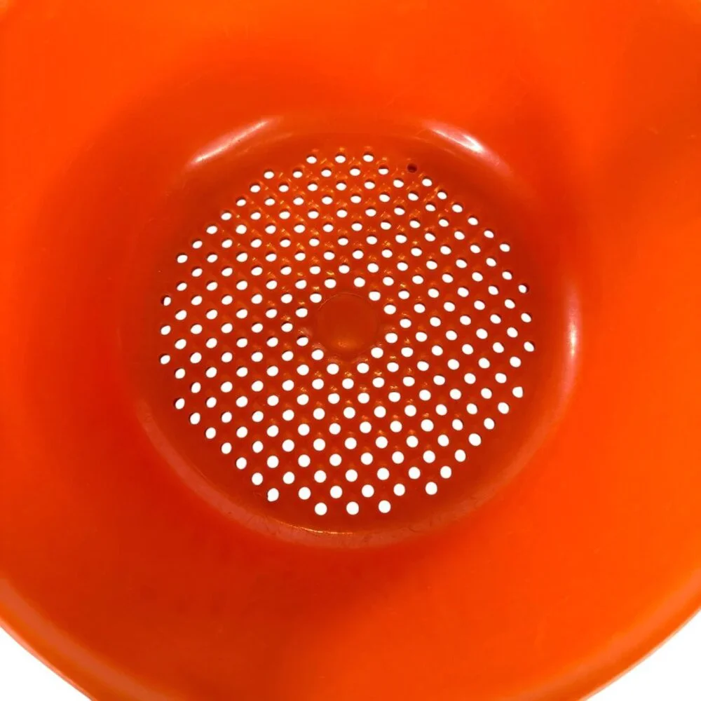 Vintage Rubbermaid Strainer Orange 2 Spout Handle Colander Retro Kitchen Pasta‎
